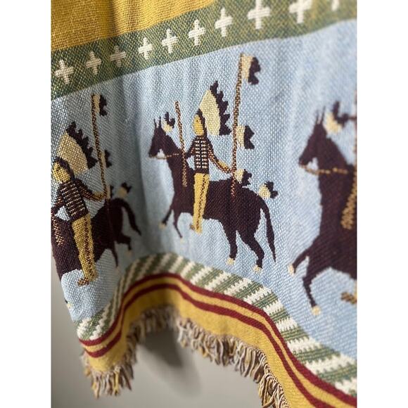 Lew Magram Collection Vintage Western Native Horse Art Tapestry Jacket Cardigan - Picture 6 of 12